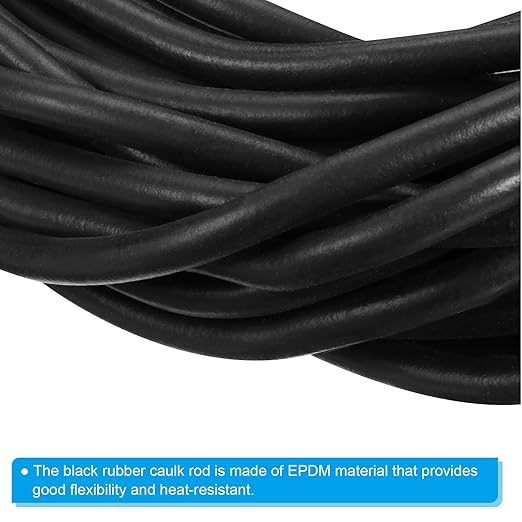 PATIKIL 15/64 Inch x 65.6 Feet Backer Rod, Foam Rope Caulk Crack Joint Filler Roll Seal Weather Strip for Home Construction, Black