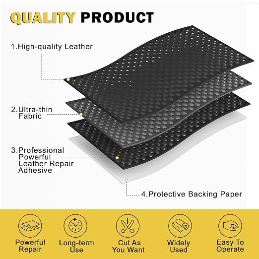 Leather Repair Patch, Breathable Perforated Strong Sticky Self Adhesive Repair Patch, DIY Leather Patches for Couches, Furniture, Sofa, Car, Chair (Grey 8x12inch)