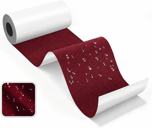 Canvas Repair Tape, Heavy Duty Waterproof Self-Adhesive Fabric Repair Patch for Tent, Sofa, Boat Covers, Chairs, Awning & Camping Outdoor Gear, 3"x79", WineRed