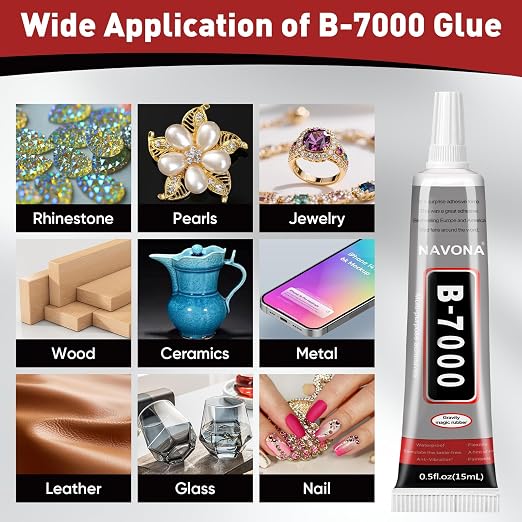 20 PCS 15ml B7000 Glue Clear with Precision Tip, Bedazzling Glue, Super Glues, Rhinestone Glue for Nail, Craft Glues, Jewelry Making, Nail Art, DIY, Makeup, Shoes