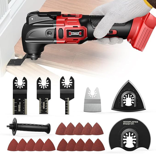 DIYtoolifz Cordless Oscillating Tool Compatible with Milwaukee 18V Battery, 6 Variable Speed Brushless-Motor Tool, Oscillating multi tool kit for Cutting Wood Nails Remove Grout & Sanding(Tool Only)