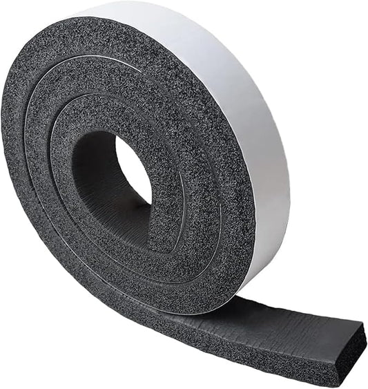 DOBTIM Pipe Insulation Foam Wrap Tape, Self Adhesive with High Resilience for Pipe Insulation Wrap 6.5 Ft x 2 Inch Wide x 1 Inch Thick