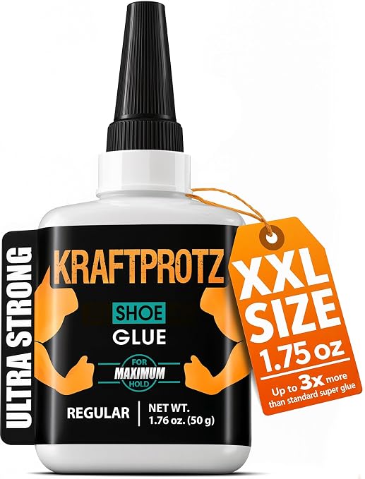 Shoe Glue Liquid 1.76 oz XXL – for Sole Separation, Cracks & Seams in Sneakers, Boots & Work Shoes – Waterproof, Fast-Drying CA Bond for Leather, Rubber & Vinyl – Thin Cyanoacrylate