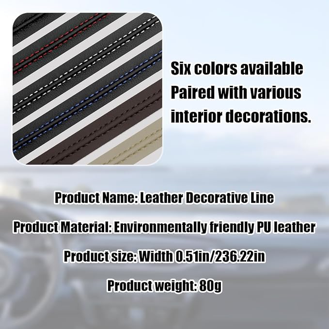 Car Interior Trim Strips, 19.68Ft Flexible Leather Vehicle Gap Fillers Decoration Molding Line, DIY Auto Central Control Door Garnish Accessories, Universal for SUV, Sedan, Truck (Brown)
