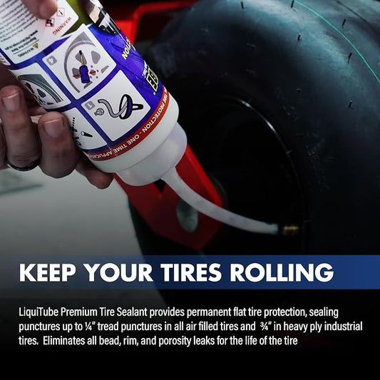 Premium Heavy Duty Tire Sealant - Permanent Flat Tire Protection for Trailer and Off Road Tires - Maintain Air Pressure, Balance - Seal Punctures, Bead, Rim, Tire Weathering Leaks (1 Gal)