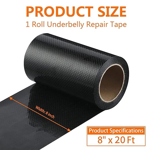 RV Underbelly Tape 8" x 20Ft, Permanent Waterproof Adhesive Repair Tape for Mobile Home Camper Travel Trailer, Wear-Resistant Fabric for Tears Holes Cuts – Strong Sealing for Motorhome & RV
