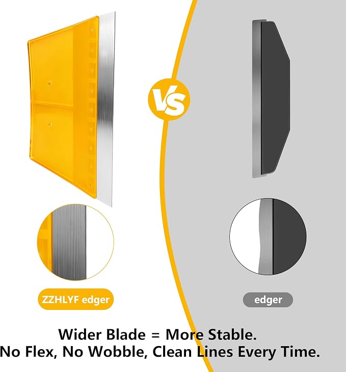 2 Pack 8 Inch Paint Edger & Trim Guard, Stainless Steel Cutting-in Tool, Painter's Tape Alternative for Ceilings, Baseboards, Door Frames & Trim, Yellow & Blue