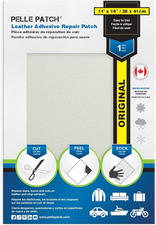 Leather and Vinyl Repair Kit - 25 Colors Available - Original 11x16 - White
