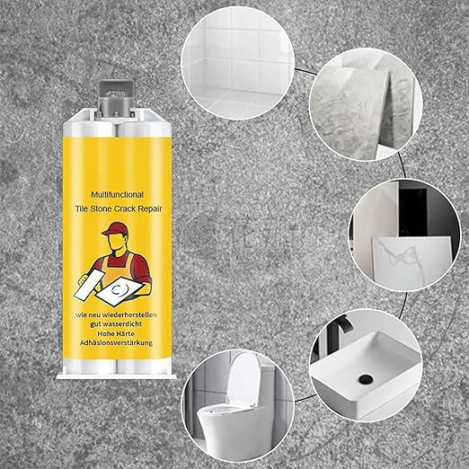 Quick-Drying Tile Repair Glue, Multifunctional Tile Stone Crack Repair Kit, Tile Repair kit for Ceramic Porcelain Floor Wall Tile Repair (2)