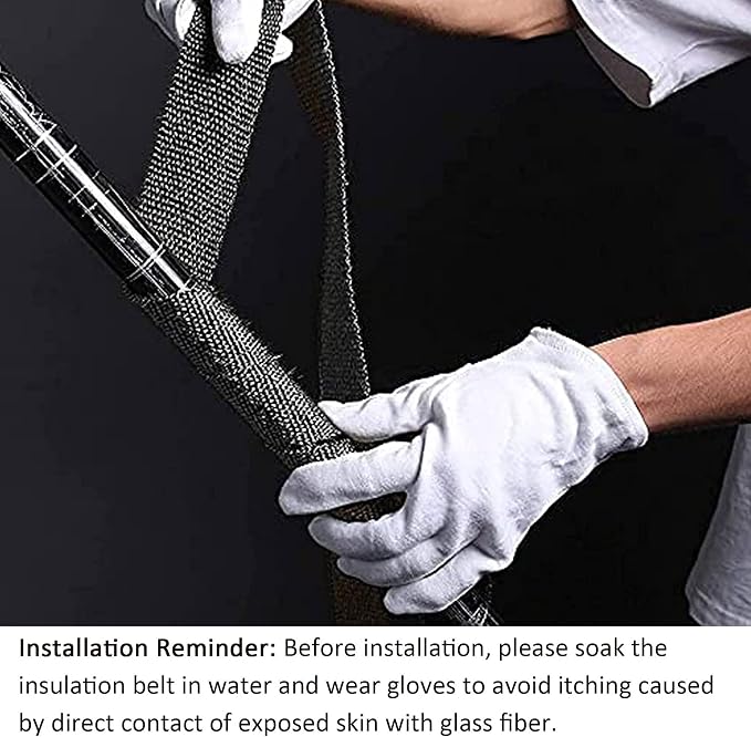 Deecam Exhaust Heat Wrap, 2'' x 33' Black Exhaust Header Wrap Tape Kits, Heat Wrap for Exhaust Pipes with 10 Stainless Steel Ties for Motorcycle Car Exhaust Engine