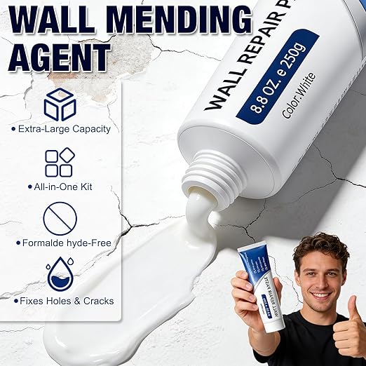 Drywall Repair Kit, Wall Mending Agent, Wall Patch Repair Kit with Scraper, Multi-Functional Drywall Patch Paste Repair Kit for DIY Home Fix