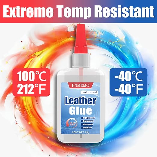 (2-in-1) Leather Glue with Brush Applicator & Nozzle,Adhesive for Purses,Sofas and Furniture,Leathercraft;InstantGlue Bonding Between Leathers,Waterproof Clear
