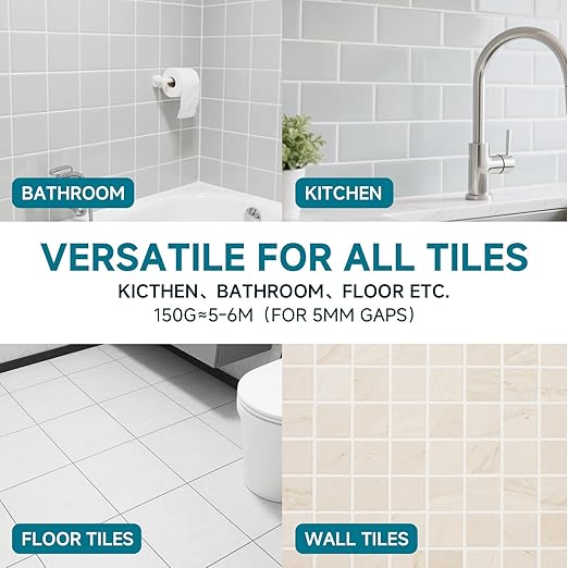 Tile Grout Repair Kit, 2 Pack Black Grout Filler for Bathroom, Kitchen, Rstore & Renew Tile Joints Line, Triple Protection, Fast Drying Shower Grout with Tools(Black, 10.58oz/300g)