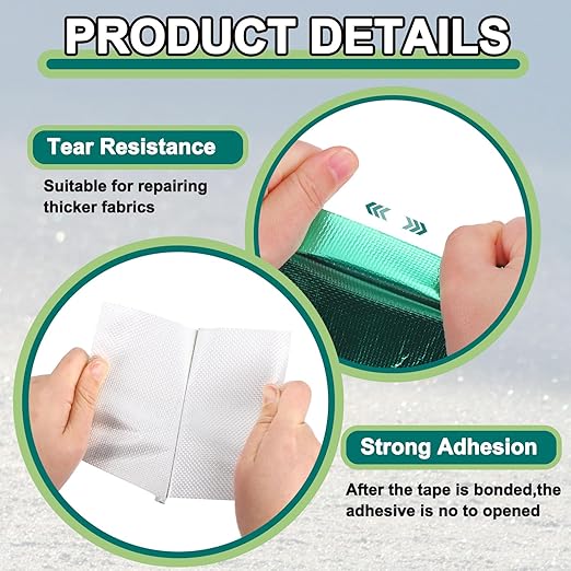 PATIKIL Awning Repair Tape 4" x 26ft Waterproof Canvas Tape High Adhesive Tear Repair Patch Kit for PVC Tarpaulin Tent Awning Fabric RV Sail Boat Cover, Green