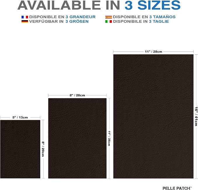 Dark Brown Leather Repair Kit for Couches - 25 Colors Available - Original 5x8 - Dark Brown