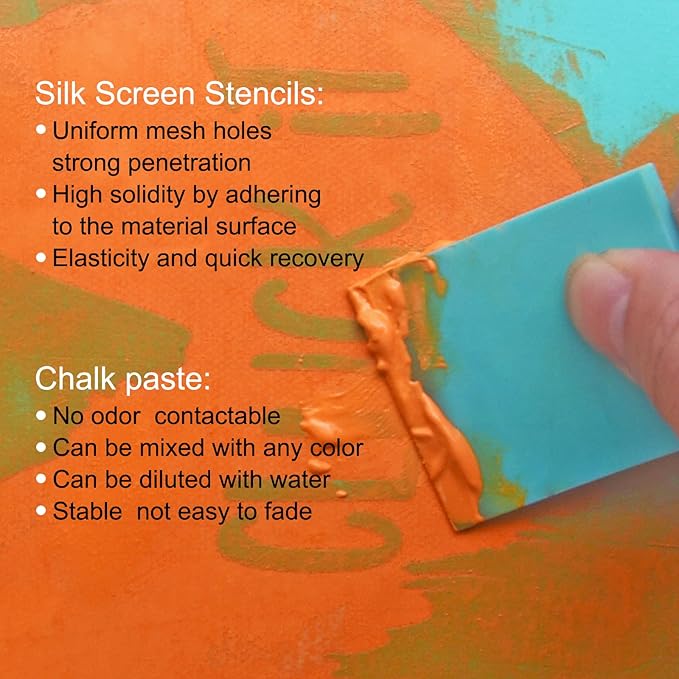 Silk Screen Stencils Self Adhesive Reusable Mesh Printing Stencil for Painting on Wood Fabric Chalkboard Home Decor