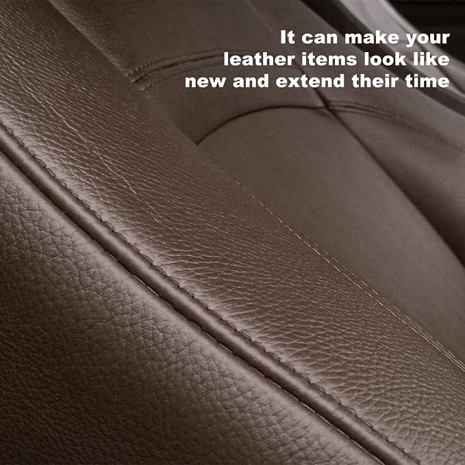 2 PCS PU Leather Patch for Car Seat Repair, 8 × 4 Inch Waterproof Auto Upholstery Cuttable Patches, Self-Adhesive Seat Leather Tape Portable Repair Kit for Vehicles (Dark Brown)
