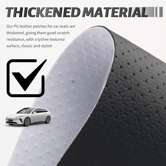 4PCS New Perforated Self Adhesive Leather Repair Patch,8"x4" Breathable Leather Repair Tape Patch for Car Seats/Couches/Vinyl,Thickened PU Leathers Seat Patches for Car