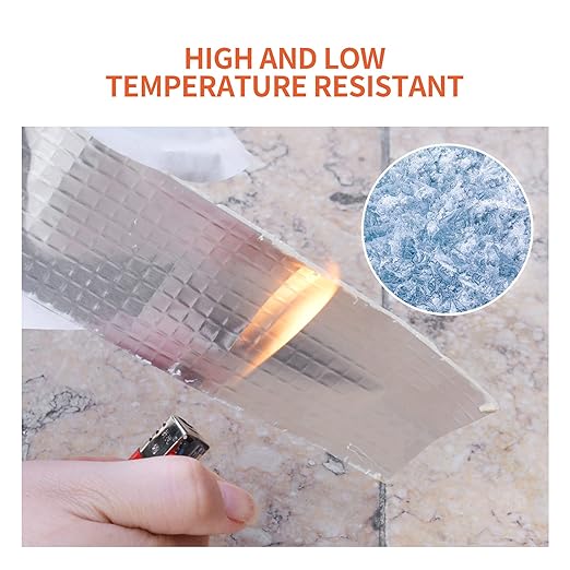 TAPEBEAR Butyl Tape Waterproof Sealing Tape Aluminum Foil Tape, for RV Repair, Window, Silicone, Glass & EDPM Roof Leak Patching, Boat and Pipe Sealing, Silver, 8inch x16feet