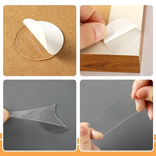 JANYUN 140 Pcs Clear Sticky Dots,35 mm Round Putty Tape for Festival Decor | Double Sided Points Tape for School Office No Trace Adhesive Mounting Tape for Posters Removable Balloons Stickers