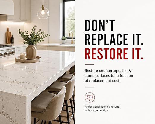 Instant Install 29 Complete - 4 oz Epoxy Permanent Repair Kit with EZ-Tint 10 g 5-Pack, Mixing Sticks, Razor, & Shaping Strip - Granite, Marble, & Tile - Rebonds & Rebuilds - Dry in 29 Minutes