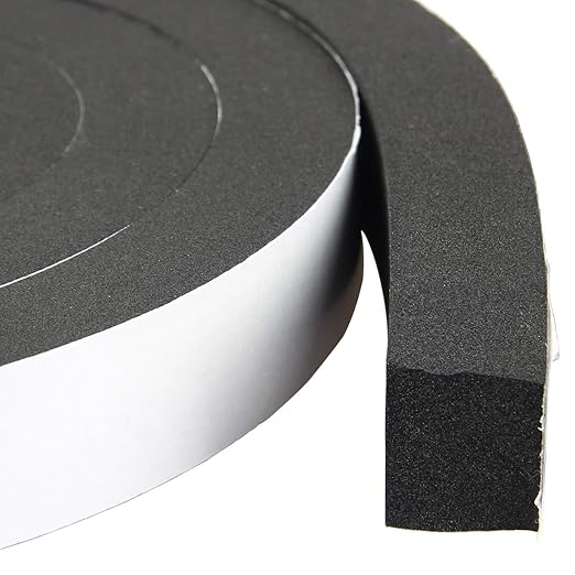 High Density Foam Tape - 1" x 3/4" x 13Ft Weatherproof Adhesive Prevent Condensation Heat Resistant Flame Retardant Weather Stripping Easy to Cut & Install & Remove for Car Doors Pipes Windows