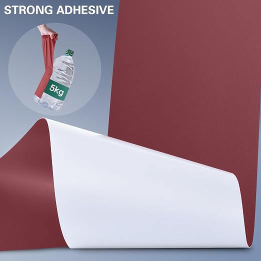 Self Adhesive Leather Repair Patch Kit, 17 in x 79 in Large Vinyl Leather Repair Tape for Furniture, Car Seat, Couch, Sofa, Chair Smooth Maroon