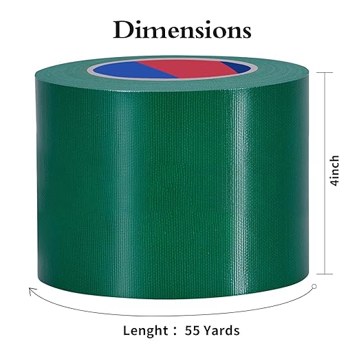 Green Heavy Duty Duct Tape, 4 Inch x 55 Yards, Industrial Grade Waterproof & UV Resistant, Strong Adhesive for Indoor Outdoor Repairs, Crafts, Home Improvement, Moving Packing and DIY Projects