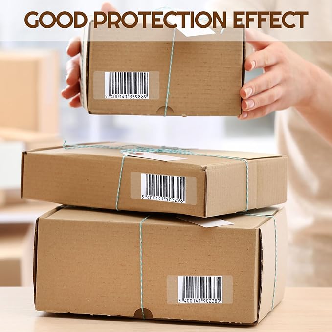 Zonon 2500 Pcs Label Protector Back to School Clear Labels Stickers Wafer Seals Waterproof Labels Library Supplies for Protecting Barcodes, Numbers and Stickers (3.15 x 1.18 Inch,Rectangle)