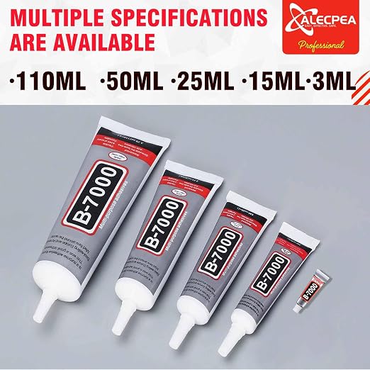 B-7000 Craft Glue for Jewelry Making - 110ml/3.7oz (2 Pack) - Multi-Function B-7000 Super Adhesive Glues Liquid Fusion Glue for Rhinestones Crafts, Clothes Shoes, Fabric, Jewelry Making, Cell Phones
