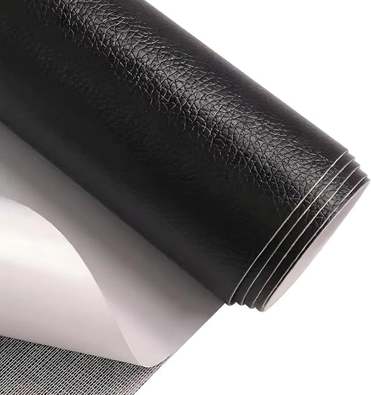 Leather Repair Patch, Self Adhesive Leather Repair, Large Leather Repair Tape for Sofa, Car Seats, Furniture, Cabinets, Chairs, Handbags （Black, 16X157 inch)