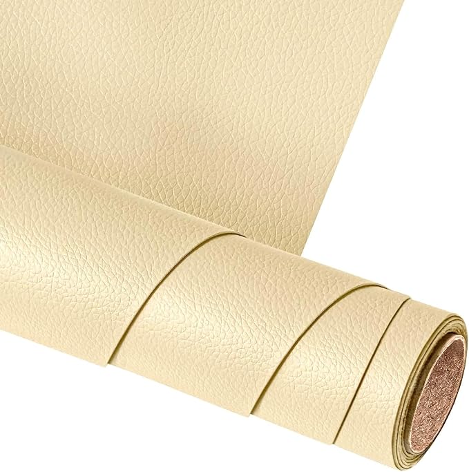 Leather Repair Patch,23.6 × 78.7 inch Self Adhesive Leather Repair Tape,DIY Large Vinyl PU Patches for Furniture,Couch,Sofa,Car Seats,Office(Beige)