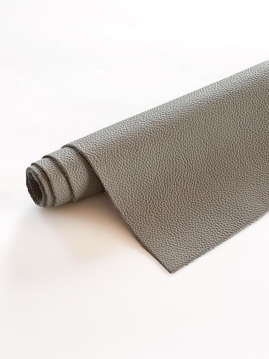 Natural Grain Cow Leathers: 12'' x 24'' Pre-Cut Leather Pieces (Grey, 1 Piece)