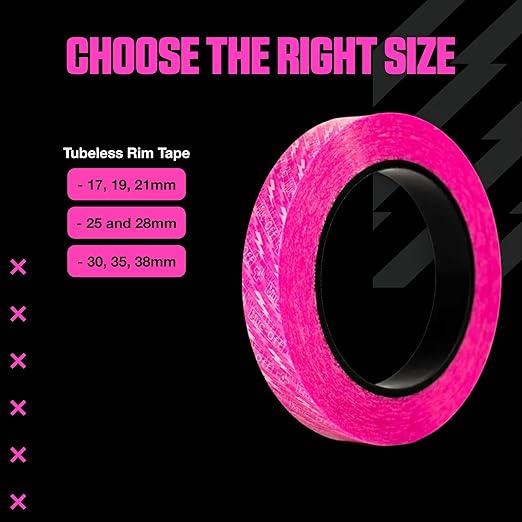 Muc-Off Tubeless Rim Tape, 35mm - Adhesive Bike Tire Liner, Tubeless Tape for MTB/Road/Gravel Bikes - Tubeless Kit Including 10m Roll of Bike Tape