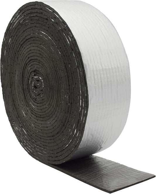 DOBTIM Foam Foil Pipe Insulation Wrap 3 in x 32 ft,Reflective Foil Insulation Tape Self Adhesive with High Resilience for Pipe Insulation Wrap