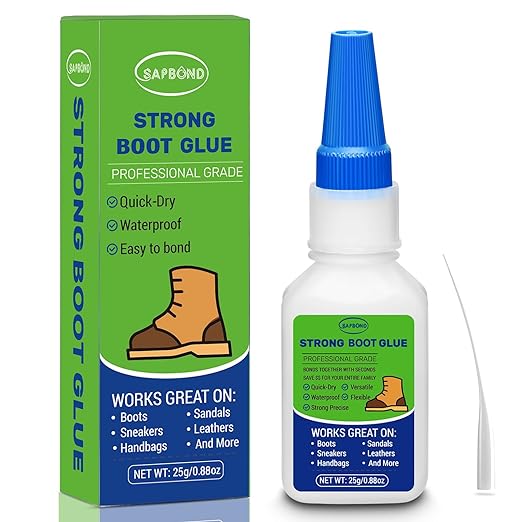 25g Cowboy Boots Glue: Waterproof Professional Glue for Muck, Hiking, Suede, Repair Heel, Working Boot Sole
