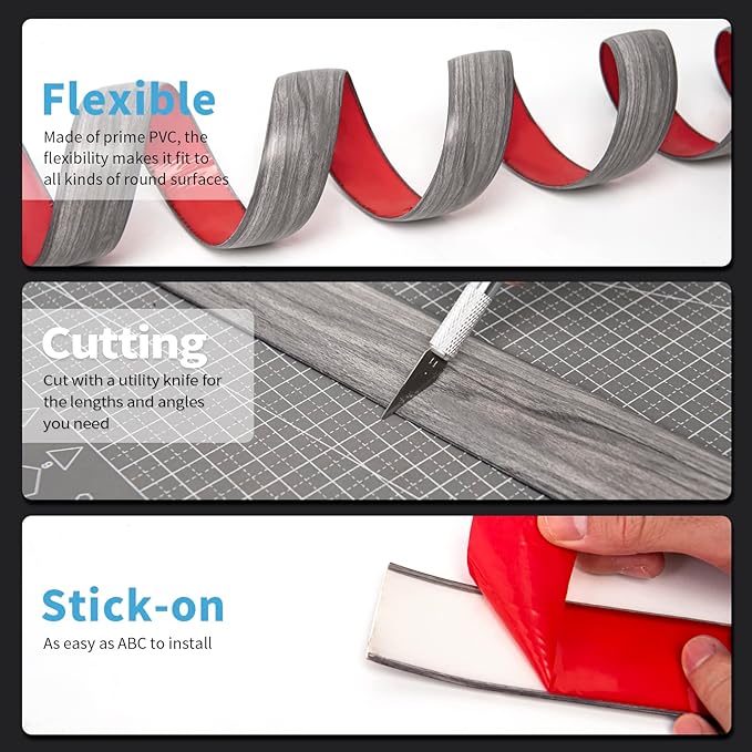 Art3d Self Adhesive Vinyl Strip for Joining Floor Gaps, Carpet Thresholds - 10 FT, 1.57in, Gray (Pack of 2)