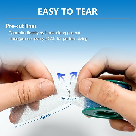 Ceeport Soft Silicone Tape for Skin, 1" x 5.46 Yards, 4 Rolls Medical Adhesive Tape, Easy to Tear Pre-Cut Waterproof Surgical Tape for First Aid, Wound, Bandage and Sensitive Skin