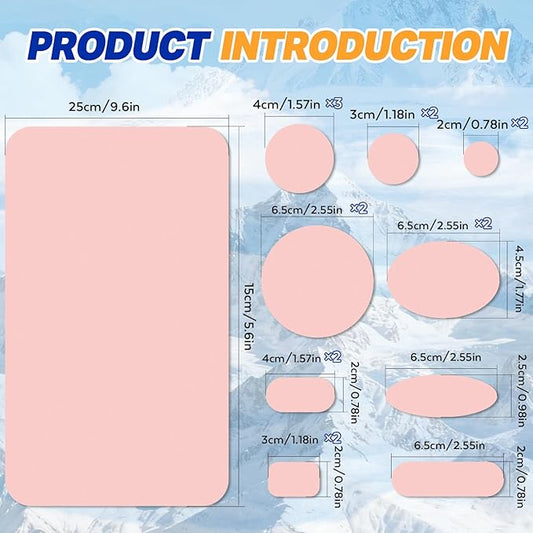 OAZ 35Pcs Down Jacket Repair Patch Kit Pre-Cut Nylon Patches for Clothes Self-Adhesive Fabric Tape Waterproof Lightweight Outdoor Gear Tenacious Repair Tape for Puffer Jacket Coat Tent Backpack(Pink)