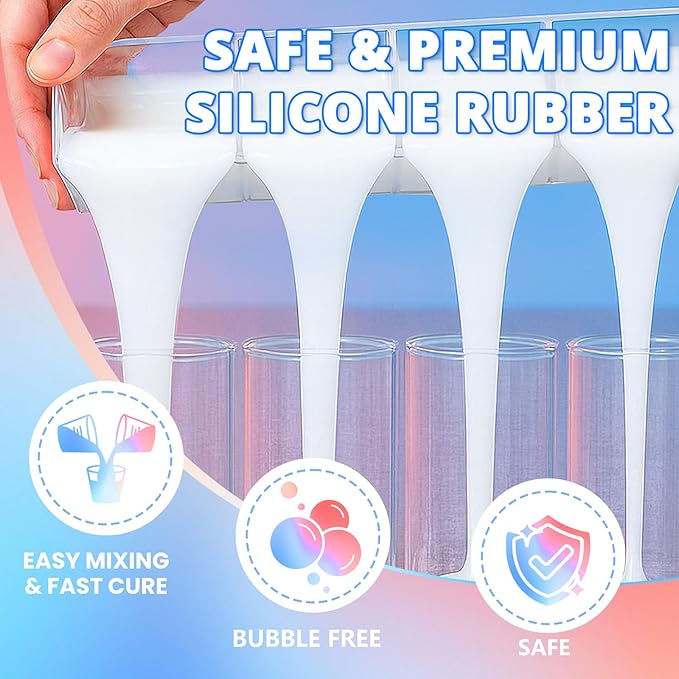 Silicone Mold Making Kit, 15A Liquid Silicone Rubber 1 Gallon, Translucent Clear Mold Making Silicone Mixing Ratio 1:1 – Bubble-Free, Easy Demold for Resin Molds, 3D Molds, 4H Fast Cure