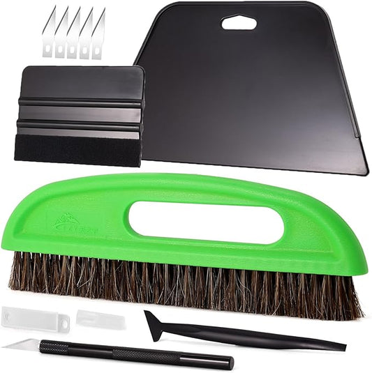 NEWISHTOOL Wallpaper Smoothing Tools, Wallpaper Tool Kit with Wallpaper Paste Brush, Smoother Squeegee, Felt Squeegee & Paper Cutter for Peel and Stick Contact Paper, Wallcovering, Vinyl Backsplash