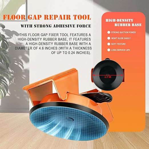 Floor Gap Fixer Tool with Rubber Hammer & Adhesive Pads, Laminate Vinyl Flooring Suction Cup Repair Tool for Closing Floor Gaps, Professional Flooring Installation Kit (Black)