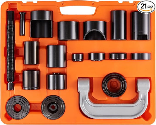 VEVOR Ball Joint Press Kit, 21 pcsTool Kit, C-Press Ball Joint Remove and Install Tools, for Most 2WD and 4WD Cars, Heavy Duty Ball Joint Repair Kit for Automotive Repairing