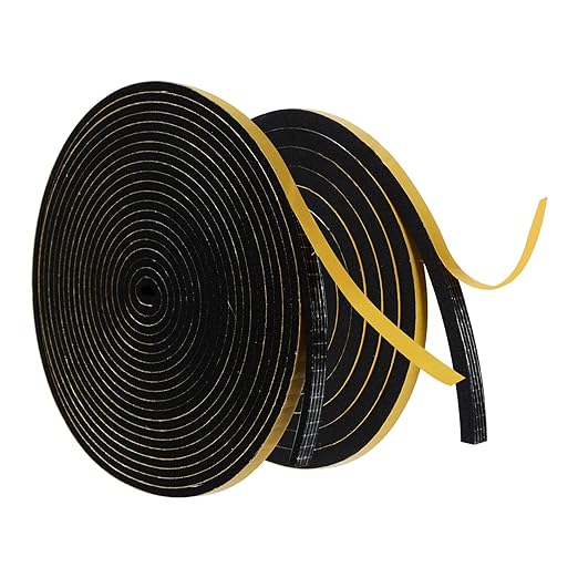 High Density Foam Tape - 1/4'' x 1/8'' x13.12Ft +1/4'' s 1/4'' s 6.56Ft Weatherproof Adhesive Heat Resistant Weather Stripping Easy to Cut & Install & Remove for Car Doors Pipes Windows