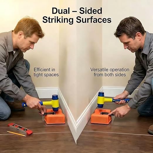 Heavy Duty Floor Gap Fixer Tool with 5 Reusable Sticky Pads – 180 lbs Suction, 4.64" Suction Cup & Dual-Side Striking Surface for Laminate, Hardwood, and Vinyl Floor Repair