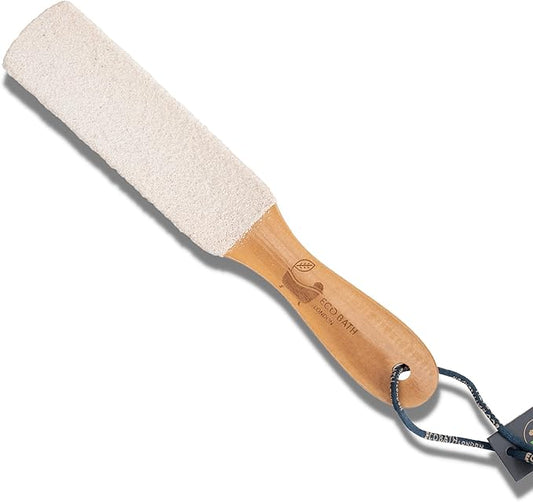 Eco Bath London Natural Pumice Foot File White Flat - Callus Remover for Feet, Dead Skin Heel Scrubber, Pedicure Foot Care Tool for Cracked Dry Heels, Callus Dead Skin Remover for Women and Men
