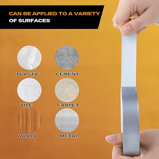 Duct Tape Heavy Duty Silver 2 Pack - High-Tack Adhesive Waterproof Tape for Rough Surfaces & Wood Metal - No Tool Hand Tearable for Home Repair, Camping & HVAC - 2 Inch x 20 Yards