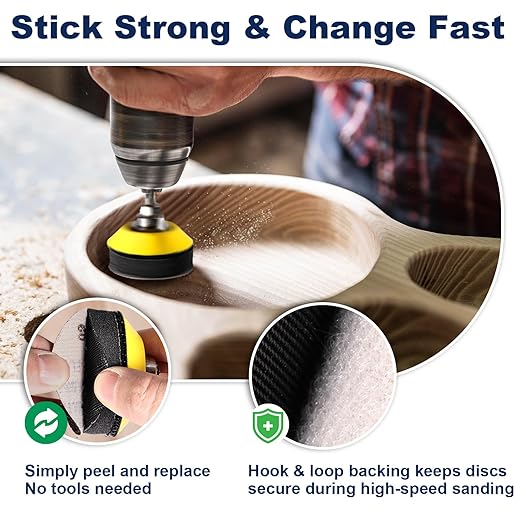 187 Pieces 2 Inch Sanding Disc, GOH DODD Wet Dry Sandpaper with Interface Pad and Backer Plate 1/4" Shank, 60-10000 Grits Grinding Abrasive Sand Paper for Auto Metal Glass Resin Wood Sanding