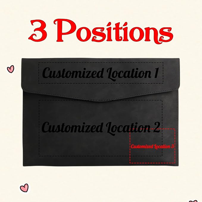 Customized A4 File Folder Expandable File Organizer,Personalized Name PU Leather Envelope Holder for Work、School、Home、Office (Black)