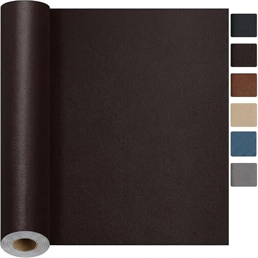 Qextce Leather Repair Patch Tape, Dark Brown, 17x100 Inch | Self-Adhesive, Waterproof, Wear Heat Resistant, Vinyl Leather Repair Kit, For Furniture, Car Seat, Sofa, Couch, Luggage